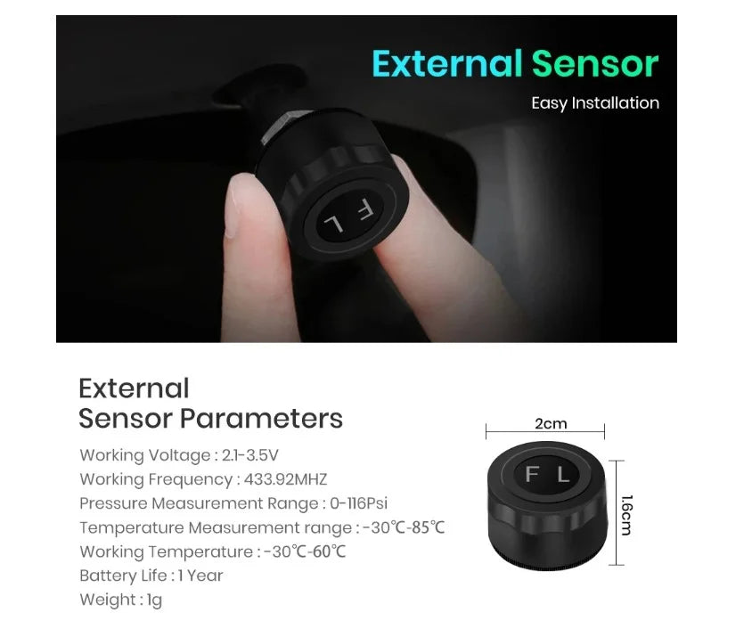Sensor de Presión de Neumáticos TPMS con 4 sensores