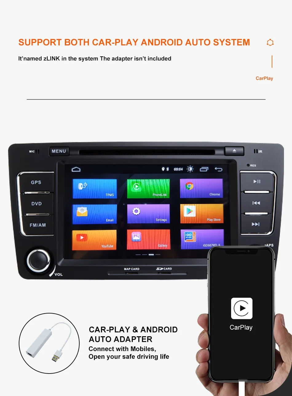 Radio Navegador Android para Skoda Octavia