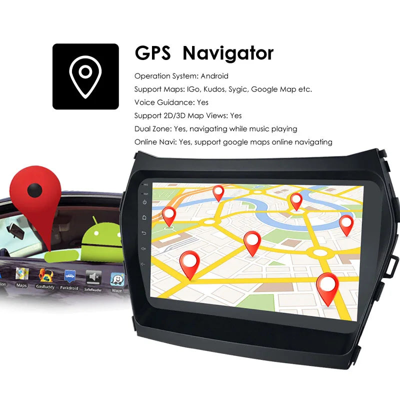 Radio Pantalla Carplay para Hyundai Ix45 Santa Fe 2013-2016 - foto 3