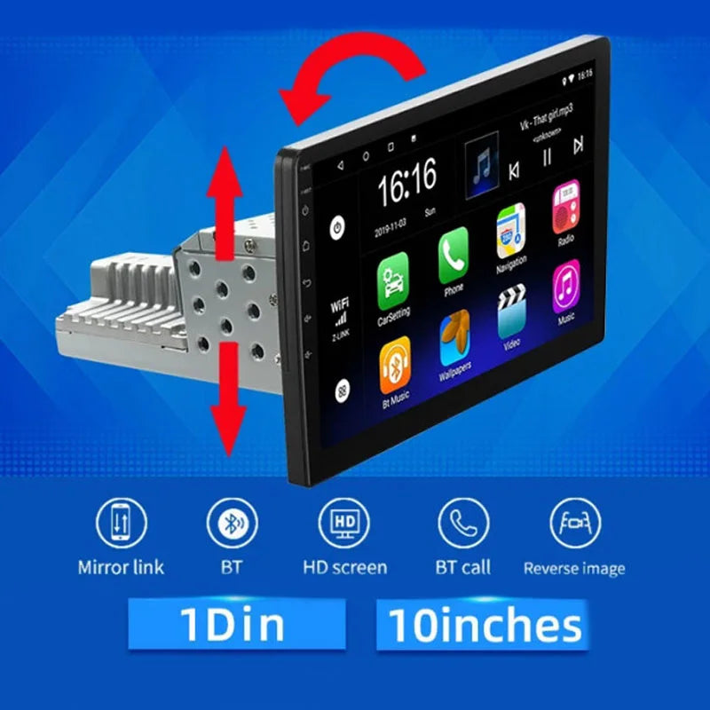 Radio Pantalla Carplay 1 DIN de 10 pulgadas - foto 2