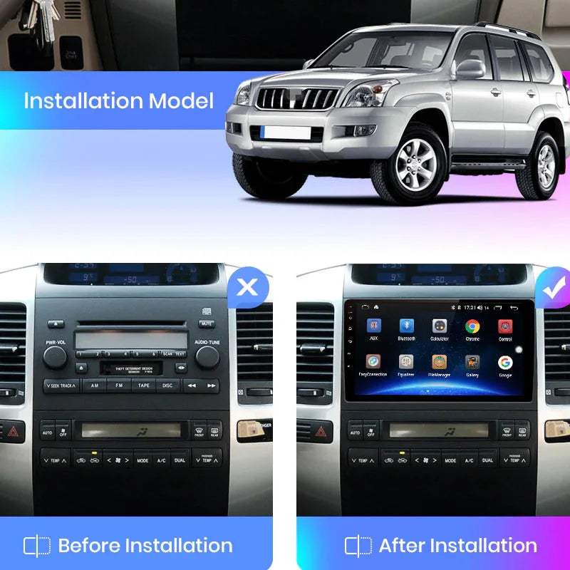 Radio Pantalla Carplay para Toyota Prado 120 2004-2009 - foto 3