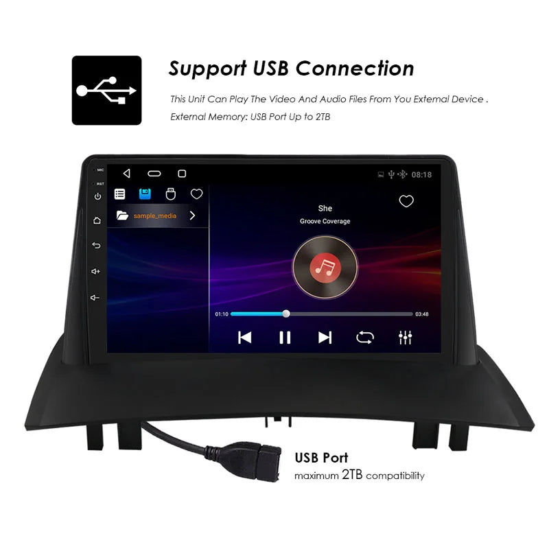 Radio Pantalla Carplay para Renault Megane 2002-2009