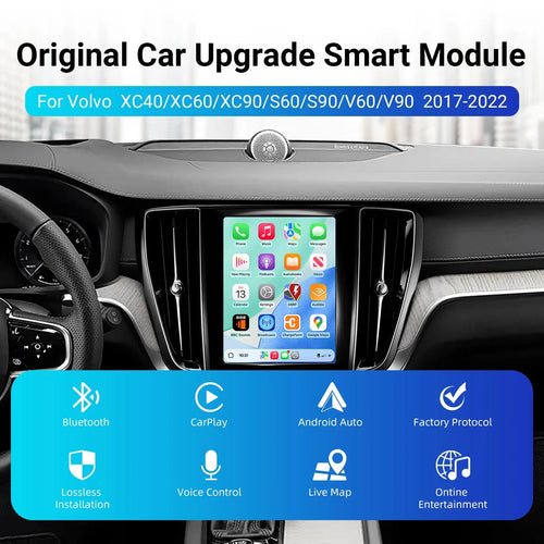 Interfaz CarPlay y Android Auto para Volvo S60 S90 V60 V90 XC40 XC60 XC90