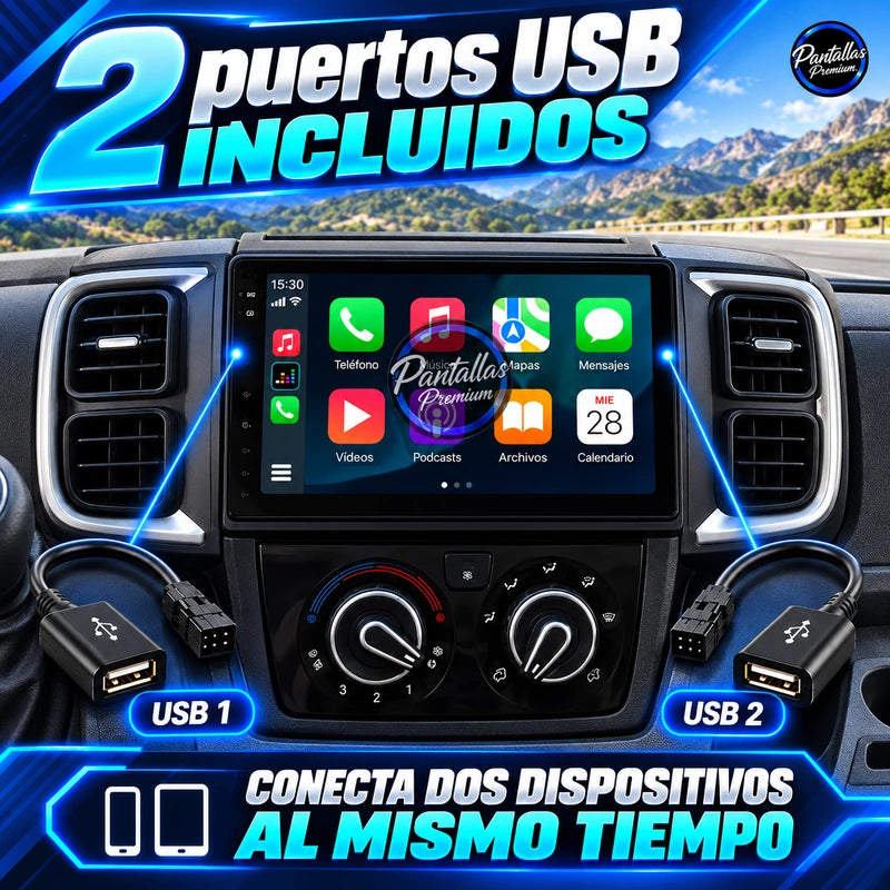Peugeot Boxer Fiat Ducato Citroen Jumper 2018-2026 - Radio Pantalla Carplay y Android Auto - usb - Pantallas Premium