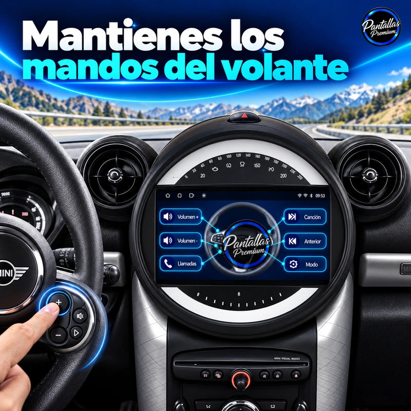 BMW Mini Cooper Countryman R56 R60 2010-2016 - Radio Pantalla Carplay y Android Auto - mandos - Pantallas Premium