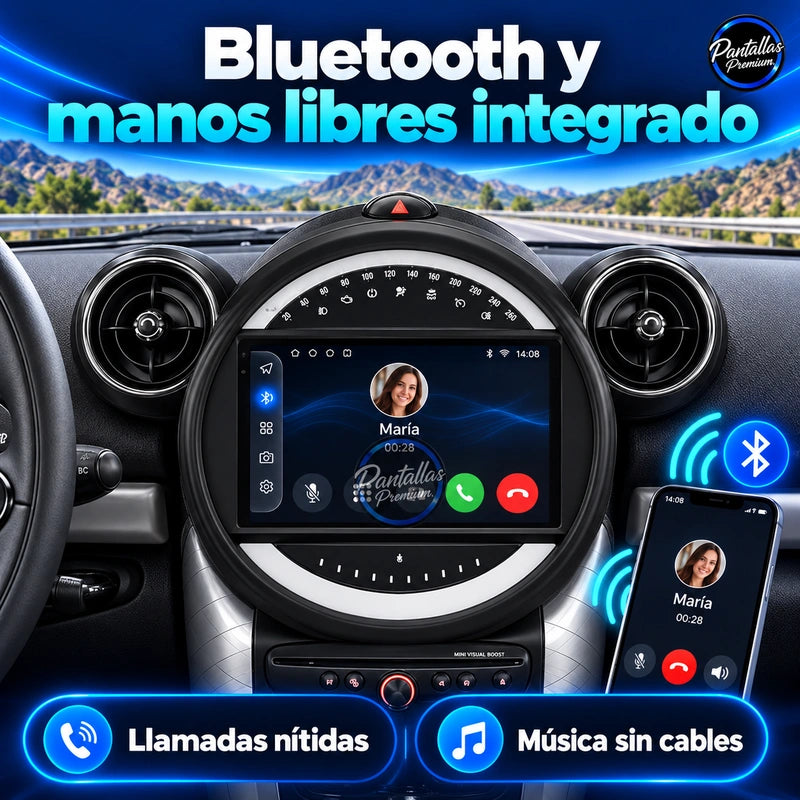 BMW Mini Cooper Countryman R56 R60 2010-2016 - Radio Pantalla Carplay y Android Auto - bluetooth - Pantallas Premium
