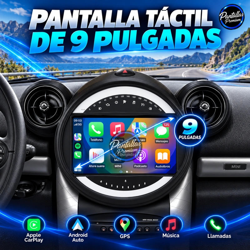 BMW Mini Cooper Countryman R56 R60 2010-2016 - Radio Pantalla Carplay y Android Auto - tamano - Pantallas Premium