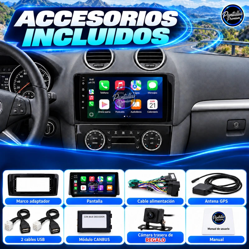 Mercedes-Benz ML GL W164 - Radio Pantalla Carplay y Android Auto - accesorios - Pantallas Premium