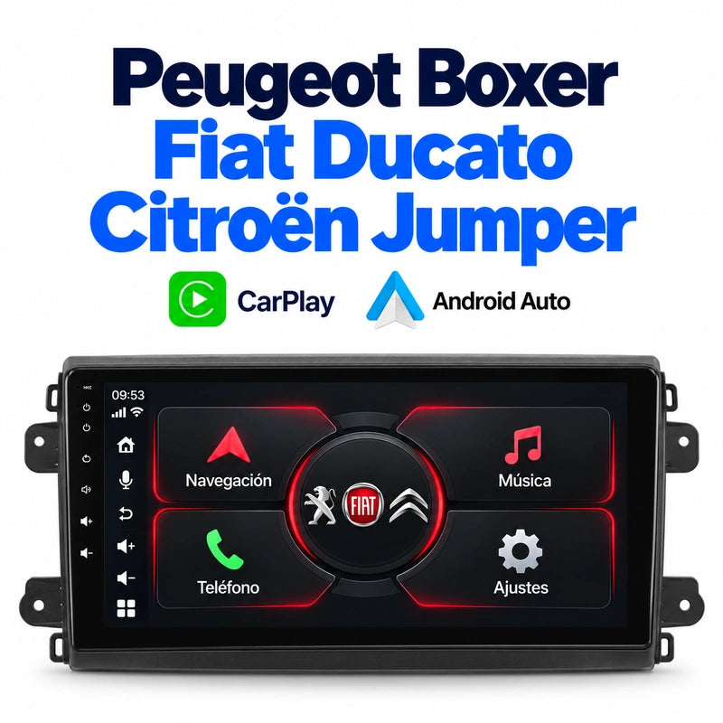 Peugeot Boxer Fiat Ducato Citroën Jumper - Portada con marco específico CarPlay Android Auto