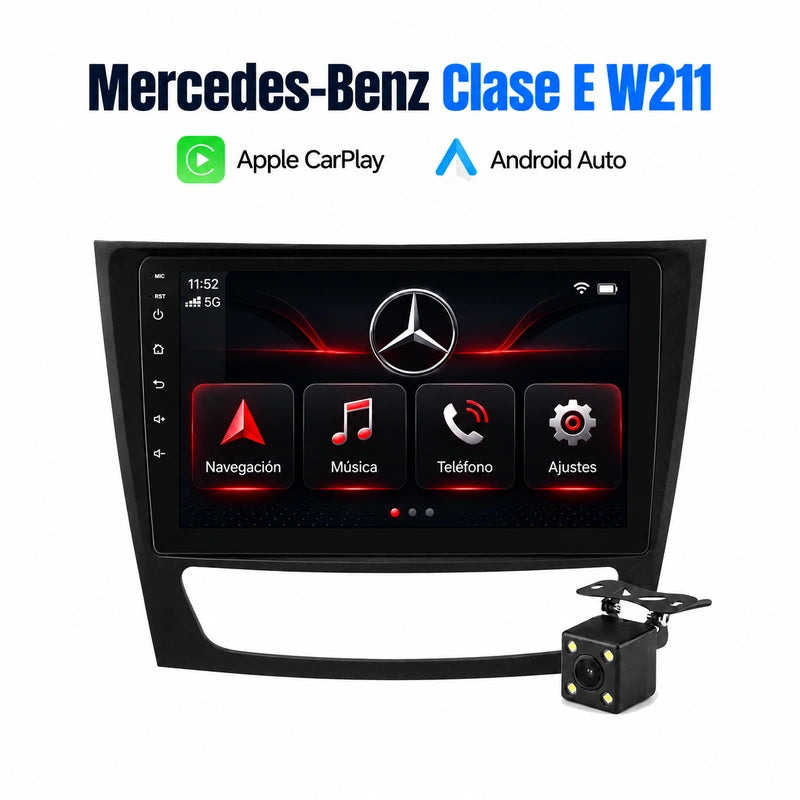 Mercedes-Benz W211 E300 - Radio Pantalla Carplay y Android Auto - Portada CarPlay y Android Auto