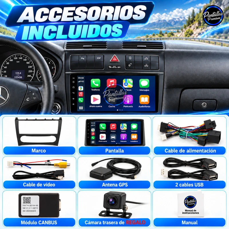 Mercedes-Benz Clase C W203 - Accesorios incluidos y manual Pantallas Premium