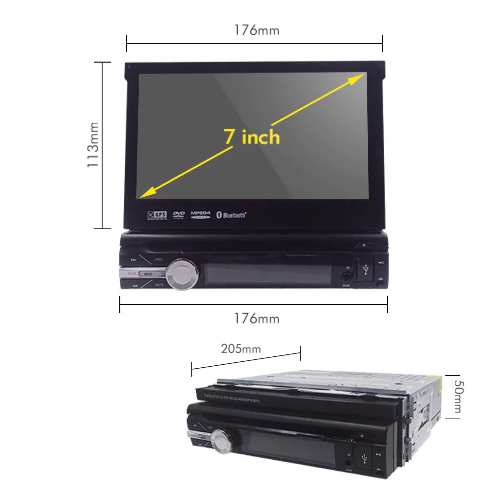 Radio pantalla Android 1 din Extraíble con CD/DVD