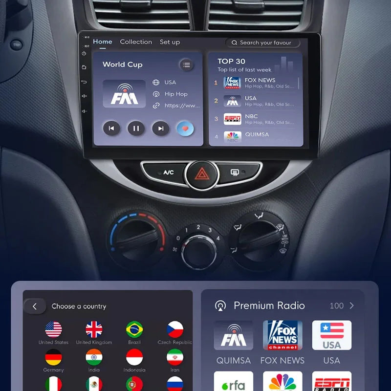 Radio Pantalla Carplay para Hyundai Solaris Verna Accent 1 2010-2016