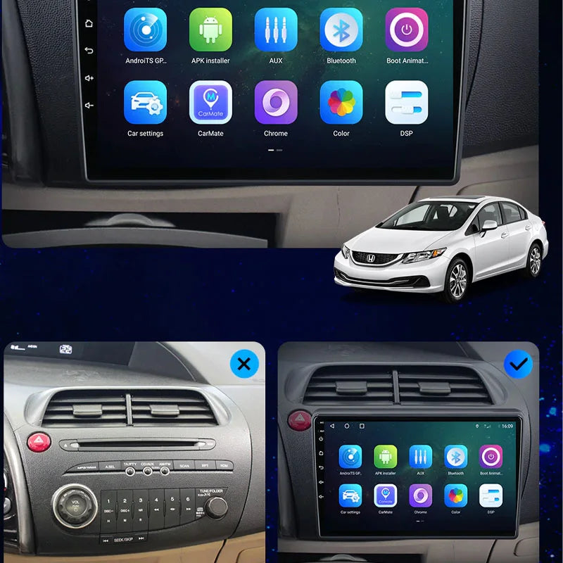 Radio Pantalla Carplay para Honda Civic Hatchback 2005-2011 - foto 3