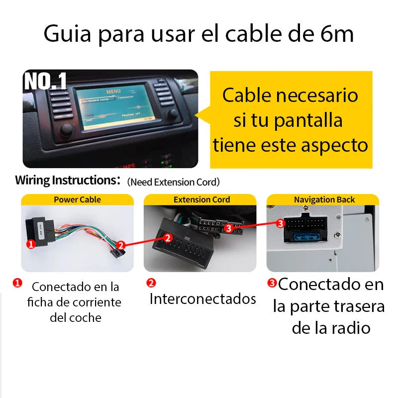 Cable de extensión de 6M para amplificador de fibra óptica serie BMW