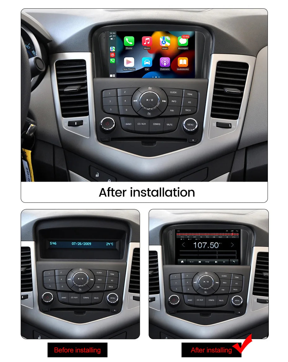 Radio Pantalla Carplay para Chevrolet Cruze 2008-2014 - foto 2