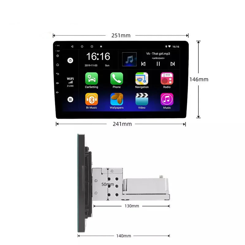 Radio Pantalla Carplay 1 DIN de 10 pulgadas - foto 3