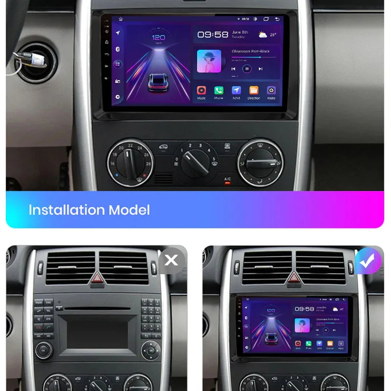 Radio Pantalla Carplay para Mercedes-Benz B200 Sprinter W906 W639 Clase AB W169 W245 Viano Vito - foto 3