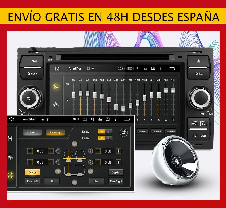 Radio Pantalla Carplay para Ford Mondeo Focus C-Max