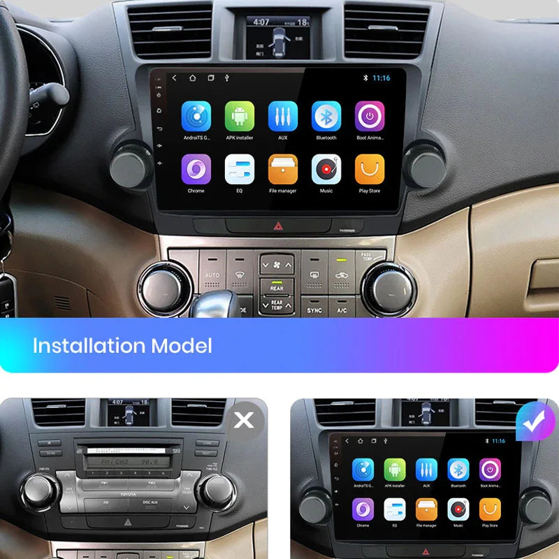 Radio Pantalla Carplay para Toyota Highlander 2007-2013