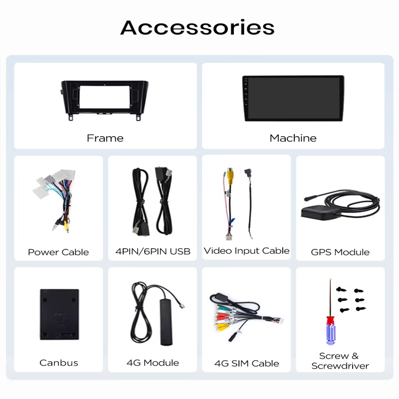 Radio Pantalla CarPlay y Android Auto para Nissan Navara Frontier NP300 2014-2024