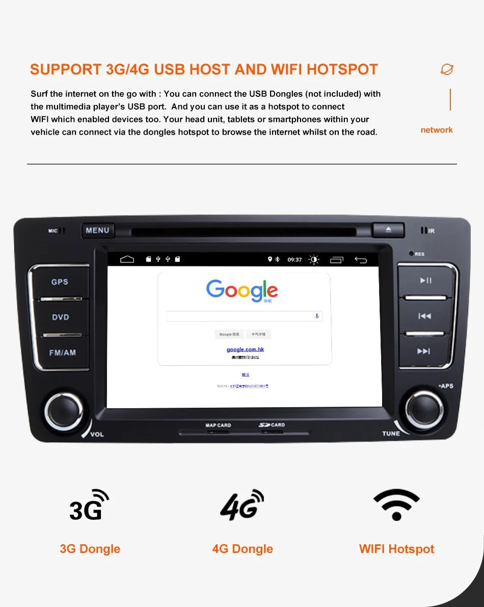 Radio Navegador Android para Skoda Octavia