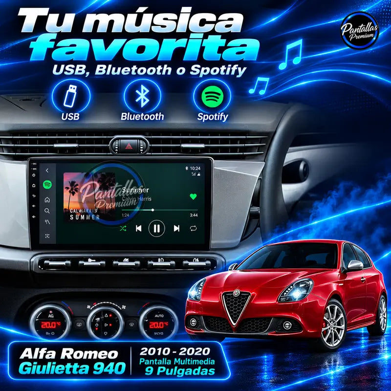 Música USB Bluetooth Spotify Alfa Romeo Giulietta 940