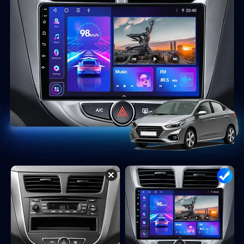 Radio Pantalla Carplay para Hyundai Solaris Verna Accent 1 2010-2016 - foto 2