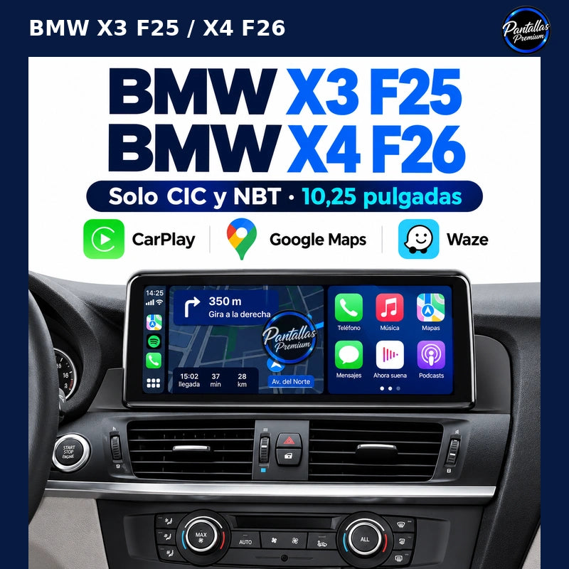 BMW X3 F25 X4 F26 10,25 pulgadas CIC NBT: gps
