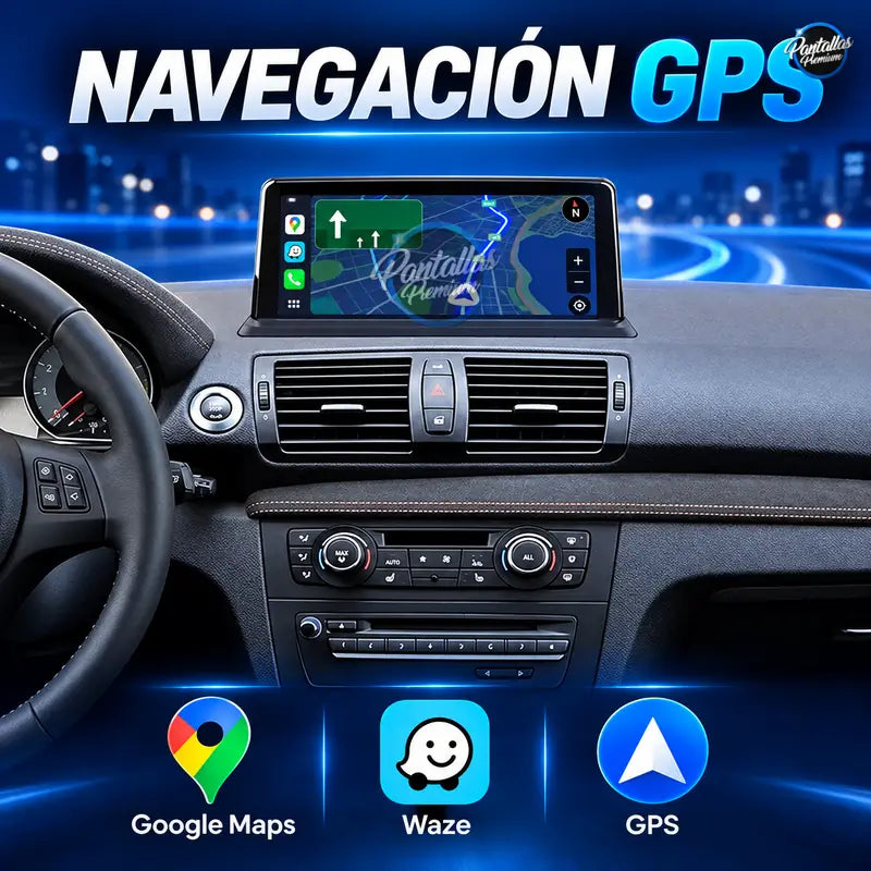 BMW Serie 1 E81 E82 E87 E88 - GPS Waze y Google Maps