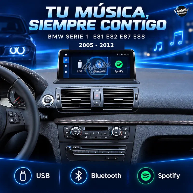 BMW Serie 1 E81 E82 E87 E88 - Música USB Bluetooth Spotify