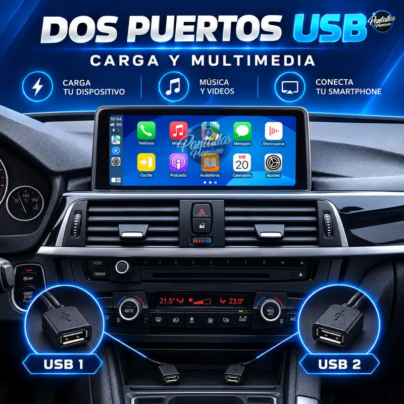 Radio pantalla CarPlay y Android Auto para BMW Serie 1 2 3 4 F20 F30 F32 F36 NBT EVO 10.25'' 2012-2021 - foto 12