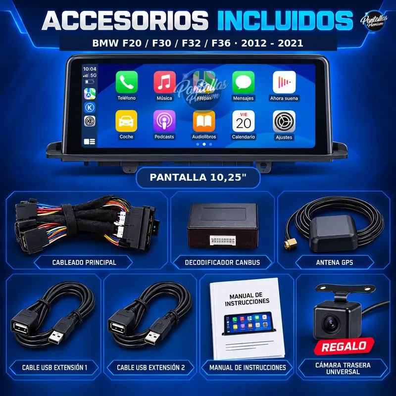 Radio pantalla CarPlay y Android Auto para BMW Serie 1 2 3 4 F20 F30 F32 F36 NBT EVO 10.25'' 2012-2021 - foto 13