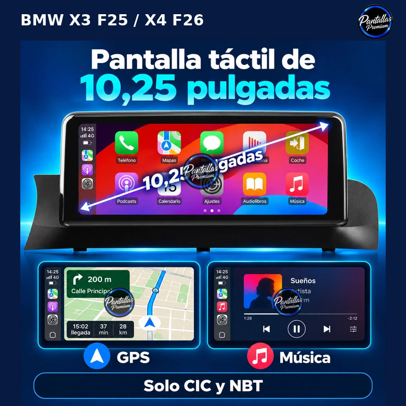BMW X3 F25 X4 F26 CIC NBT 10,25: medidas