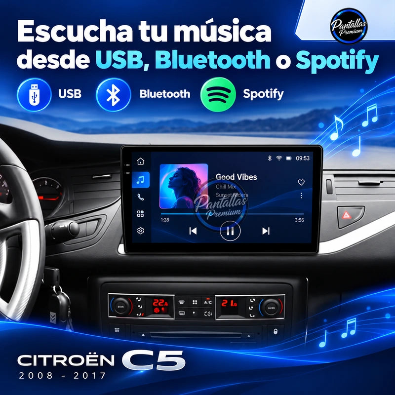Citroën C5 2008-2017 — musica usb bluetooth spotify