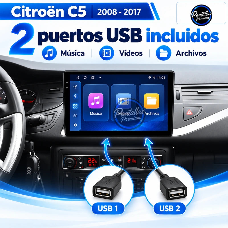 Citroën C5 2008-2017 — dos puertos usb