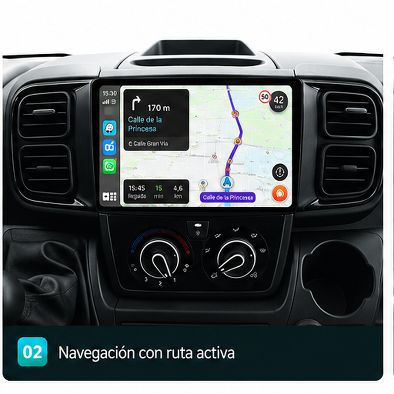 Radio Pantalla CarPlay y Android Auto para Peugeot Boxer Fiat Ducato Citroen Jumper 2018-2026