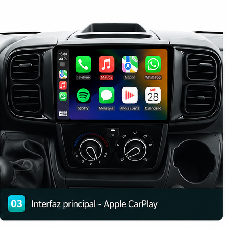 Radio Pantalla CarPlay y Android Auto para Peugeot Boxer Fiat Ducato Citroen Jumper 2018-2026