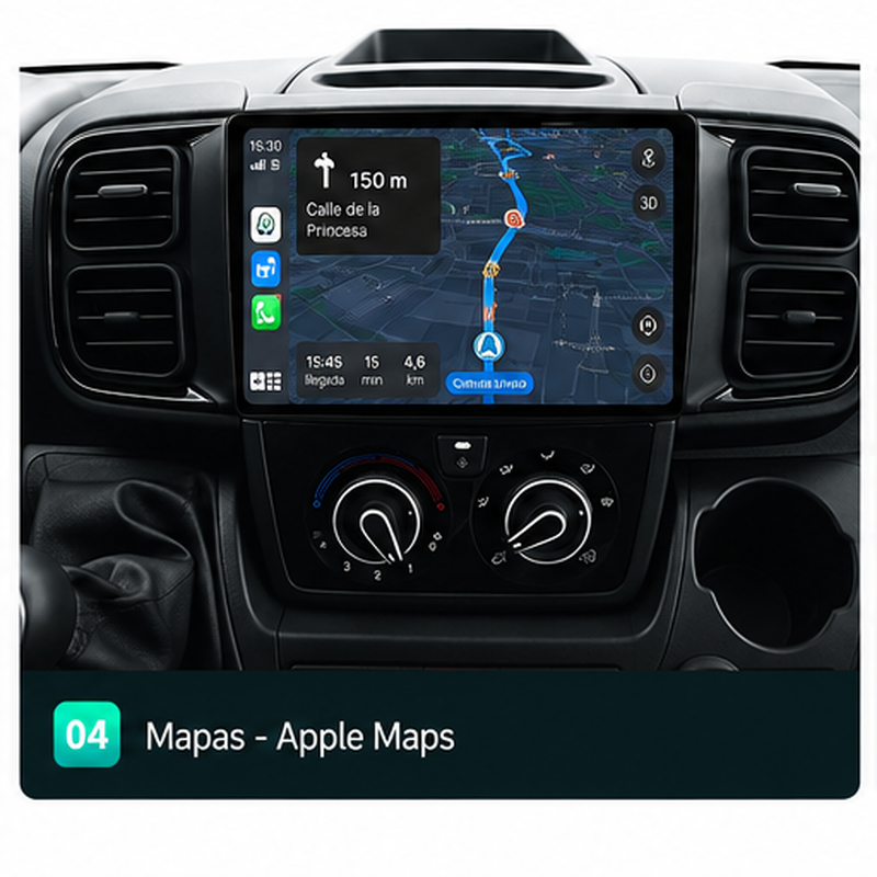 Radio Pantalla CarPlay y Android Auto para Peugeot Boxer Fiat Ducato Citroen Jumper 2018-2026
