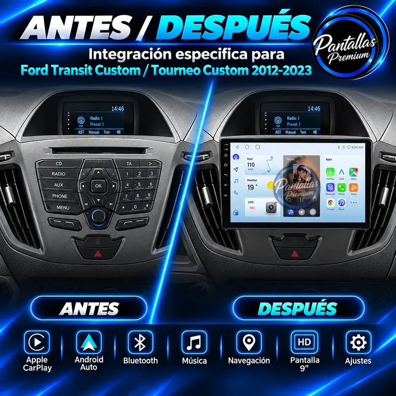 Antes y después Ford Transit Custom Tourneo Custom 2012-2023