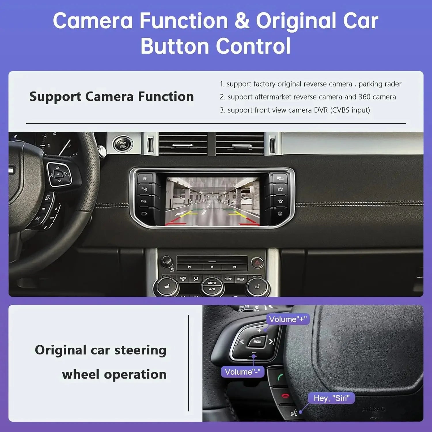 Interfaz CarPlay y Android Auto para Toyota Camry C-HR Yaris RAV4 Corolla
