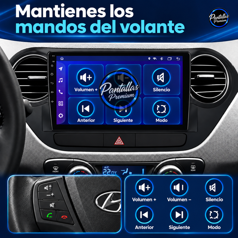 Hyundai Grand i10 - volante - Pantallas Premium