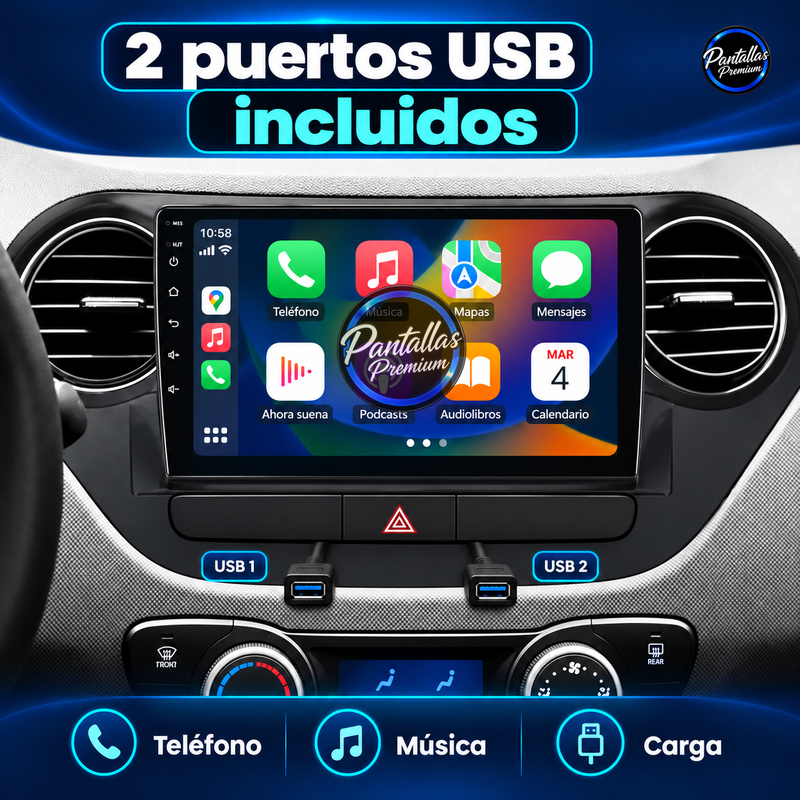 Hyundai Grand i10 - usb - Pantallas Premium