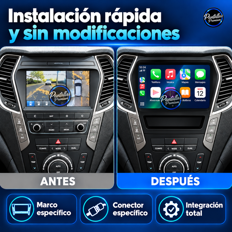 Hyundai ix45 Santa Fe - antes-despues - Pantallas Premium