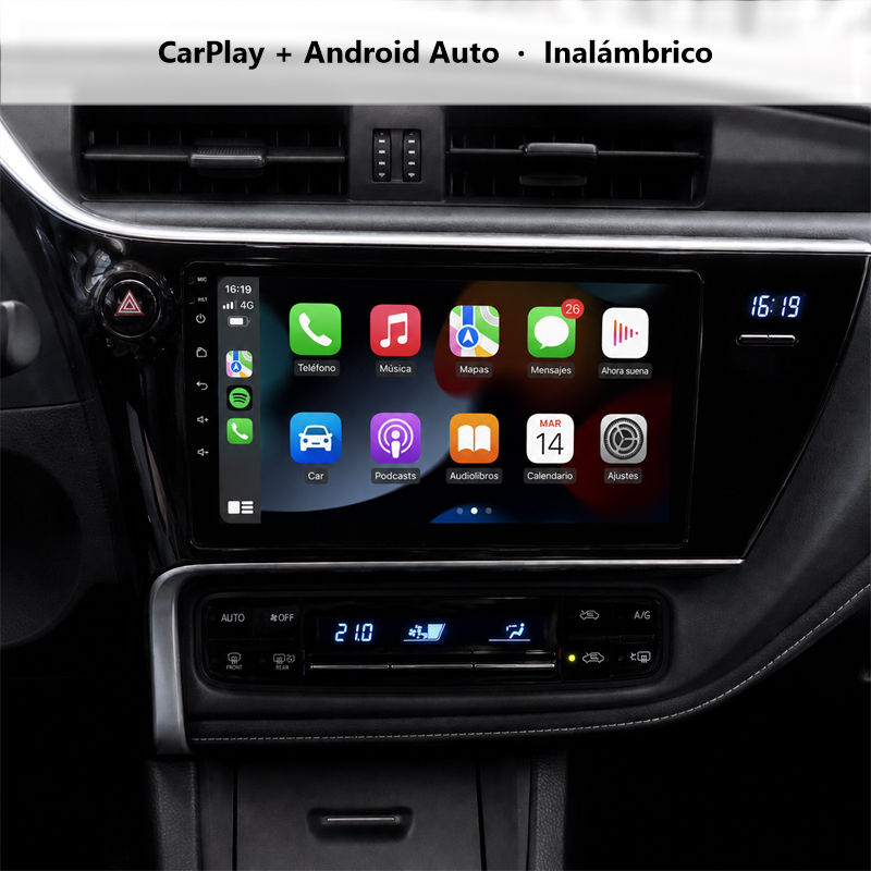 Radio Pantalla CarPlay y Android Auto para Toyota Corolla Auris 2013-2016