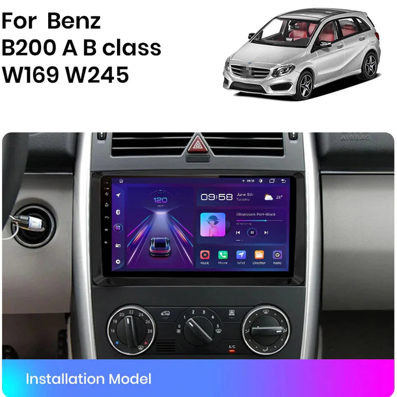 Radio Pantalla Carplay para Mercedes-Benz B200 Sprinter W906 W639 Clase AB W169 W245 Viano Vito - foto 2