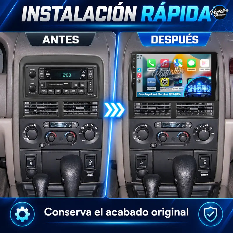 02 Instalación rápida antes y después - Jeep Grand Cherokee WJ
