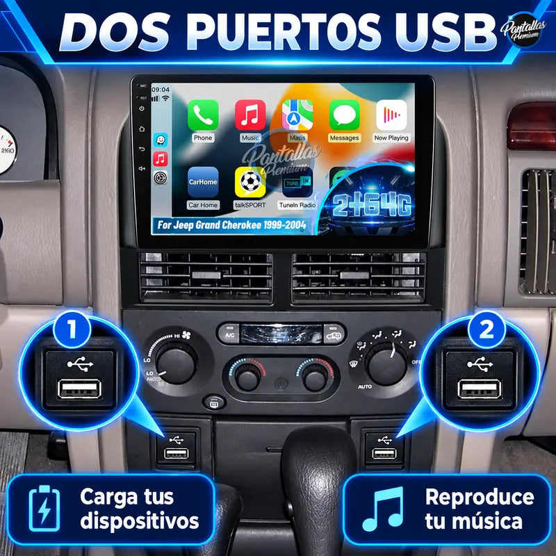 12 Dos puertos USB