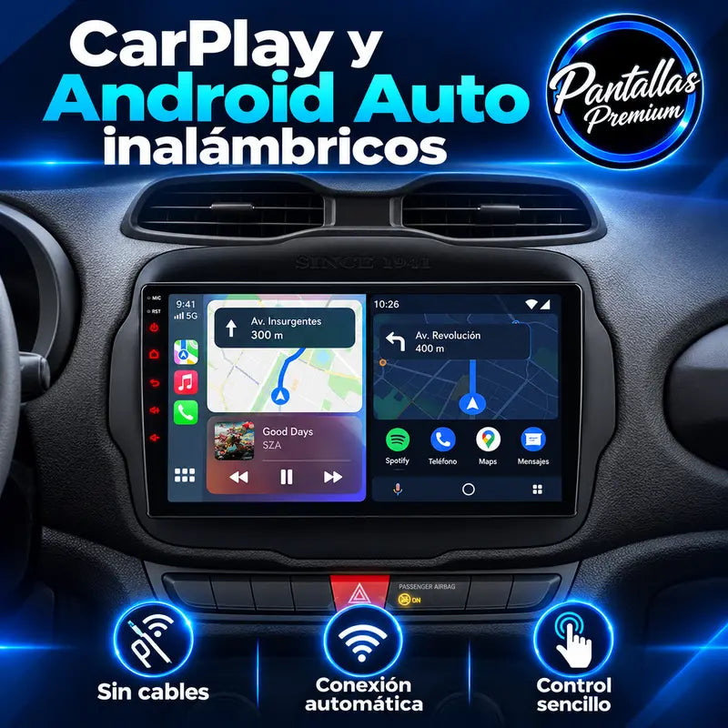 Apple CarPlay y Android Auto Jeep Renegade BU BV 2014-2022
