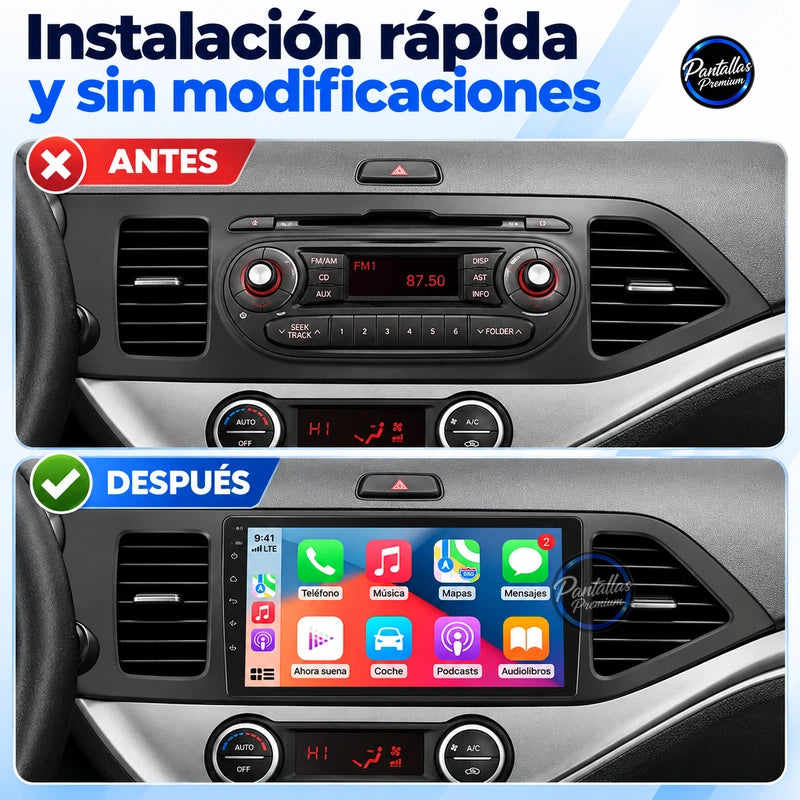 Kia Morning Picanto antes y después de instalación